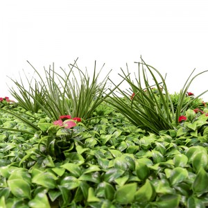 UV Protection Foliage Boxwood Hedge Panel ພືດທຽມ Wall Faux Grass Green Wall for Privacy Vertical Garden