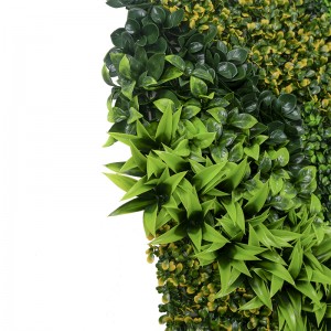 Вертикална баштенска пластична зелена трава зидна позадина са вештачком оградом од шимшира