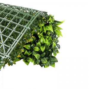 Painéis de boxwood de sebe artificial de plástico para jardim vertical, parede de grama verde, cenário