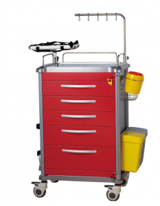 Hospital Furniture ABS Plastic Medicine Medical cart Emergency treatment trolley