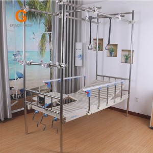 Multi function 3 crank traction hospital patient bed B07-1