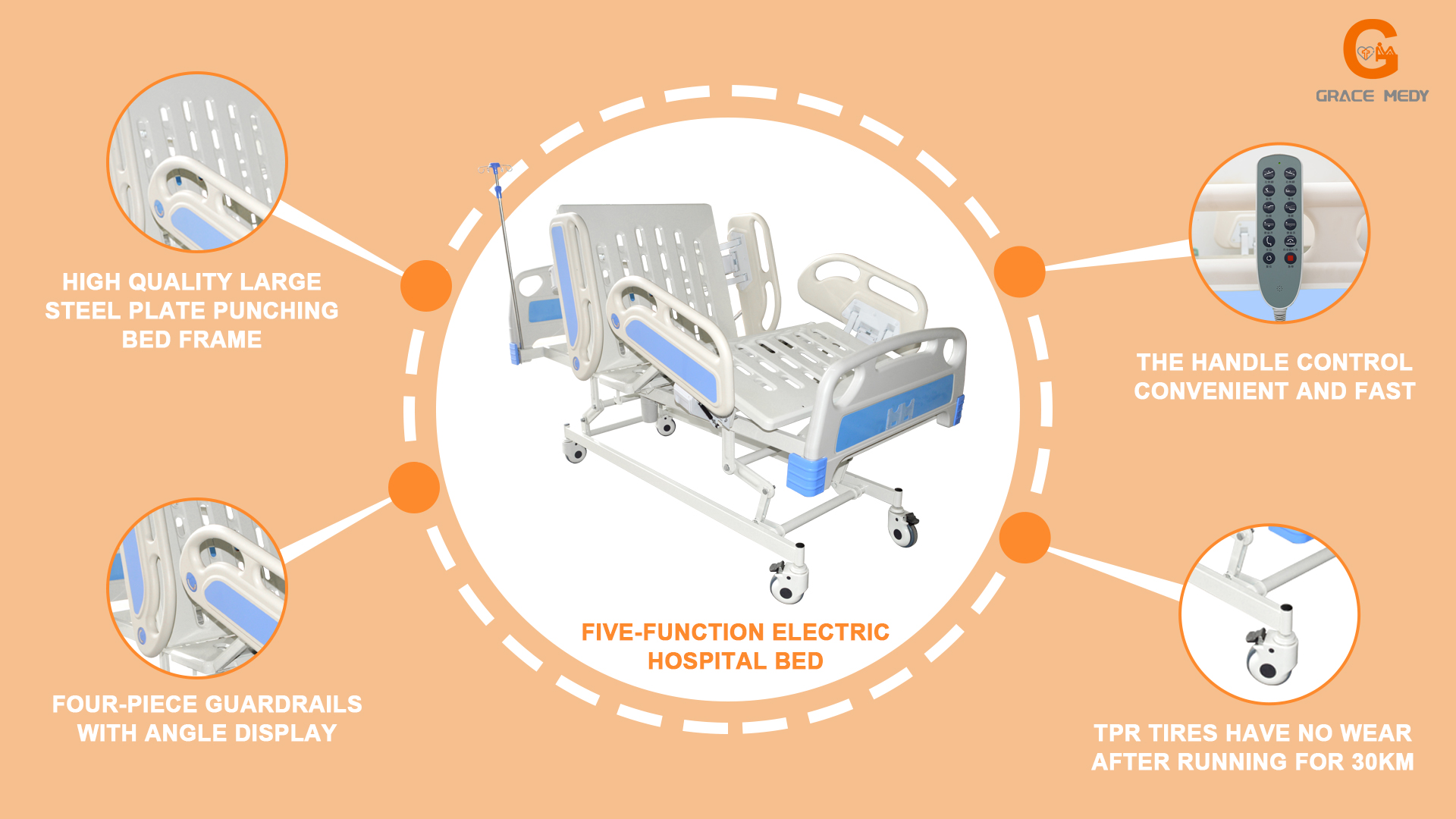 five-function hospital beds’ special functions.