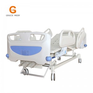 Three function clinic hospital bed with ABS guardrails A02