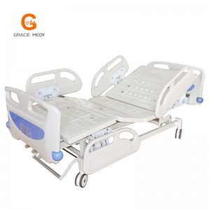 Three function clinic hospital bed with ABS guardrails A02
