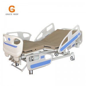 A02-2 ABS 3 functions manual hospital bed nursing patient icu 3 cranks medical bed price with toilet