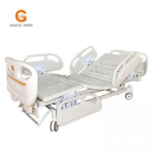 A02-2 ABS 3 functions manual hospital bed nursing patient icu 3 cranks medical bed price with toilet