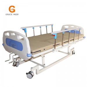 A02-4 Cheap Price Adjustable 3 Function Manual Hospital Bed Medical with Three Cranks for Sale