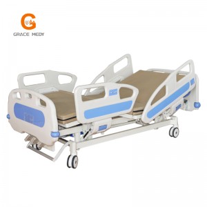 A02-5 ABS central brake medical bed 3 cranks manual ICU hospital bed
