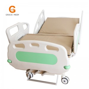 A02-5 ABS central brake medical bed 3 cranks manual ICU hospital bed