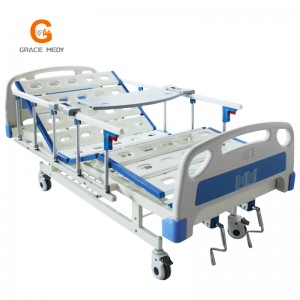 A08 Two function crank bed with ABS bed head and 5 bars guardrail