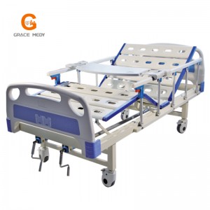 A09 hospital equipment Two function hospital bed  manual double hospital medical ICU nursing patient bed
