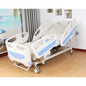 China OEM China Medical Used 3 Function Hi-Lo Adjustable Manual Hospital Patient Bed with Cranks