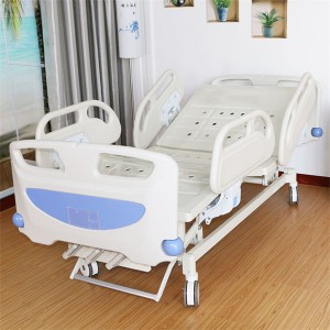2019 Good Quality China Low Price ABS 3-Function Three-Crank Manual Hospital Bed Patient Bed