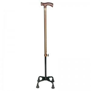 Stable and anti-stumbling handle walking quad cane stick
