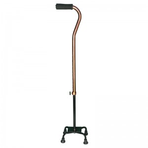 Stable and anti-stumbling handle walking quad cane stick