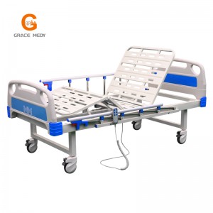 R04E Medical/Patient/Nursing/Fowler/ICU Bed Manufacturer ABS electric two function Hospital Bed with Mattress and I. V Pole