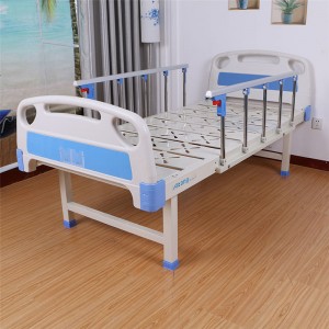 ABS icu hospital flat bed with 5 bars guardrail B01-3