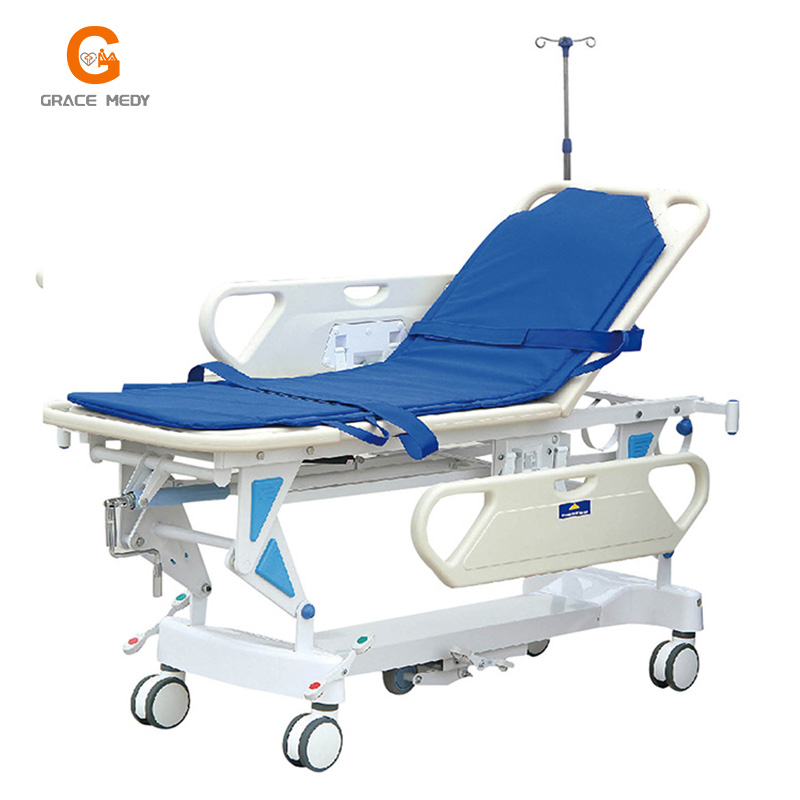 A transfer vehicle that can be used in hospitals or ambulances to transfer patients.