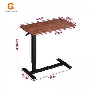 Hospital ABS/Wooden mobile overbed table