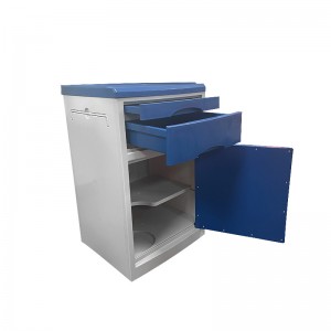blue hospital bedside cabinet
