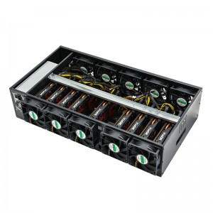 Wholesale Mning rig case X79 9 GPU Rig Chassis 60MM spacing with 2U 2000w 2500w Power Supply for 9 GPU mining graphics cards