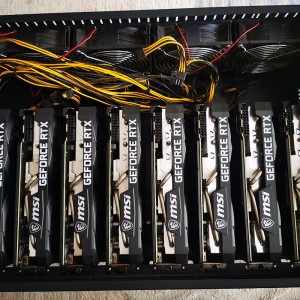 Used Msi RTX 3060ti 8 GPU mining rig 8 cards complete rig with onda AK2980 8 slots case 480 m/hs hashrate