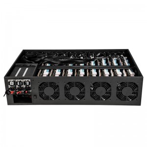 Wholesale 6/8/9/12 GPU Rig Case With Redundant Power Supply 70mm Spacing Quiet Chassis for ETH ETC Mining card