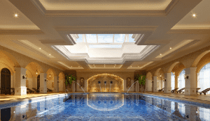 Indoor resort swimming pool configuration service