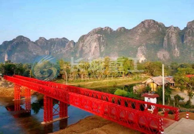 The three HD100 Bailey Bridges in Laos were successfully completed