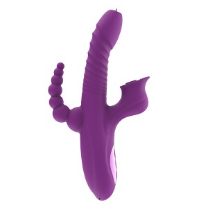 3 in 1 USB rechargeable vibrator with sucking f...