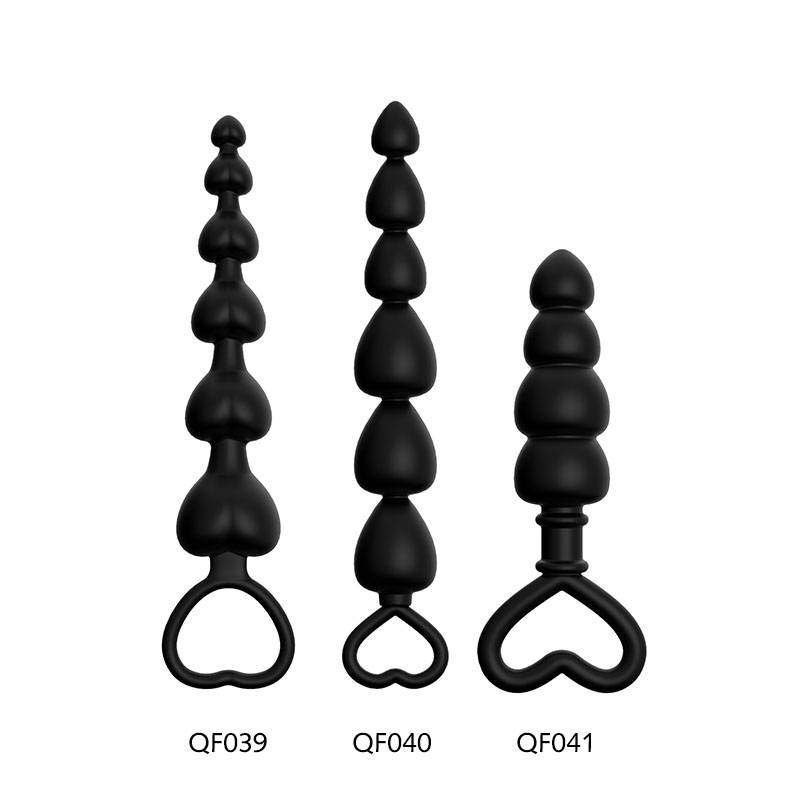 OEM Supply Best Anal Sex Toys - Couple sex toy heart shape silicone long anal beads sex soft anal plug – Western