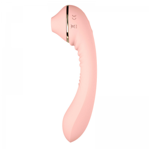 USB rechargeable sucking and vibrating stimulator heating and foldable effect ZK541