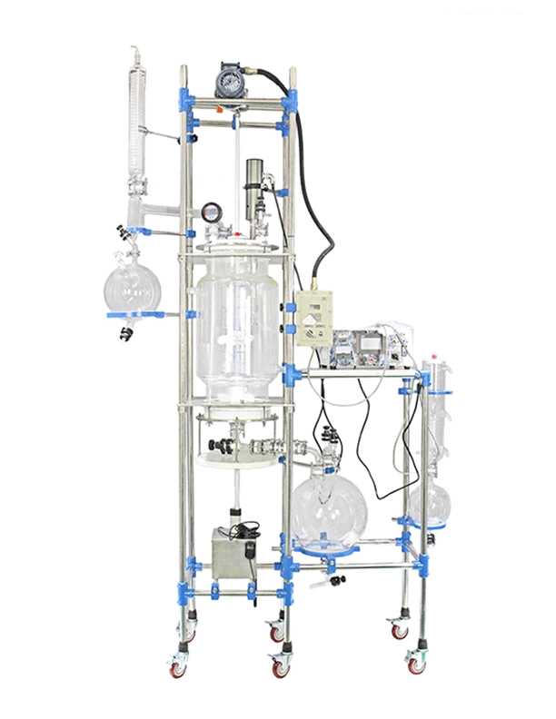 Chemische glasreactor met ultrasoon golfsysteem