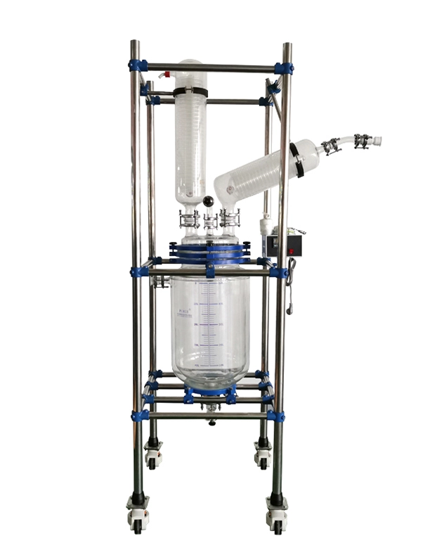 Laboratory Chemical Reactor Jacketed Double Layer Glass Stirred Tank Reactor