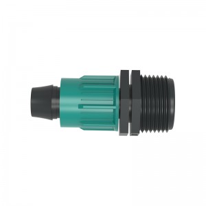 Threaded adapter with lock nuts for PE pipe