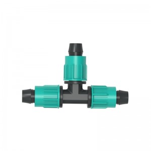 Tee with lock nuts for PE pipe