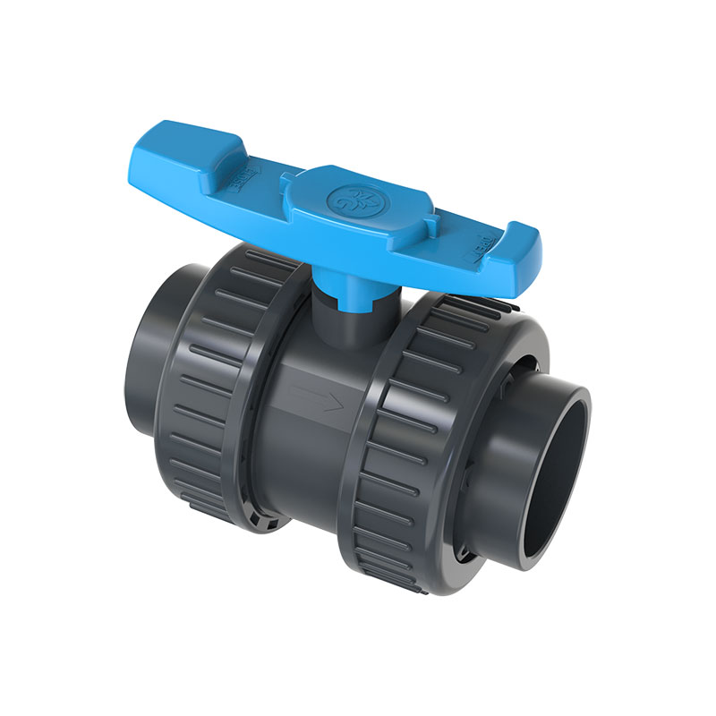 20-75mm Plain and P:BSP PVC Double Union Ball Valve for Metric Pressure Pipe 