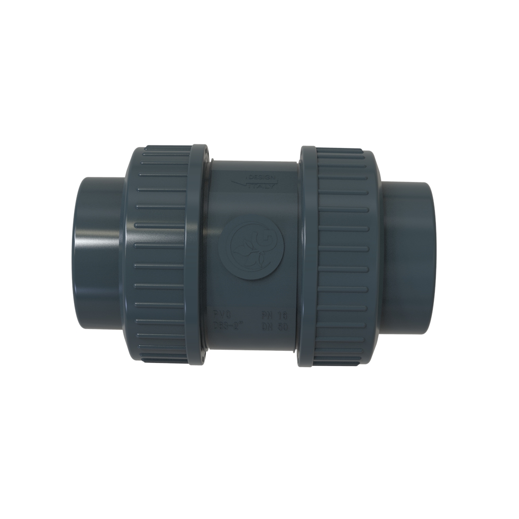 PVC double union check valve -Female socket