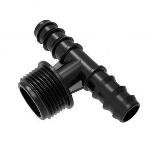 Threaded tee adapter barbed (PP/ABS)