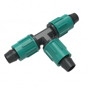 Tee with lock nuts for PE pipe