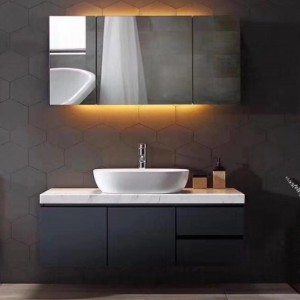 2022 Hot Sale Bathroom Cabinet Modern Solid Wood Bathroom Vanity With Mirror