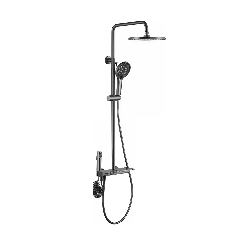 Black and white piano key deluge electroplating shower four function shower set Featured Image
