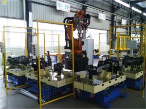 H Type Arc Robotic Welding Systems For Automotive Parts Assembly Line