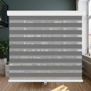 វាំងនន Polyester Roller Window ងាយស្រួលប្រើ លក់ដុំ វាំងនន Zebra Fabric Electric Summer Shades Office ក្រណាត់ Zebra
