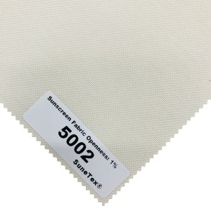 China Waterproof Curtain Sunscreen Shade Fabrics for Roller Blinds Windows Components 5000 – 1% Openness