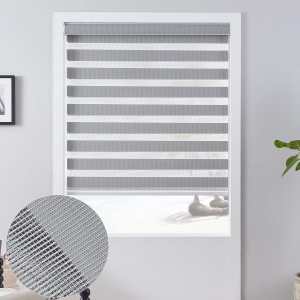 Window Decor Adjust Light Semi-Blackout Sunscreen Dual Roller Blinds Fabrics