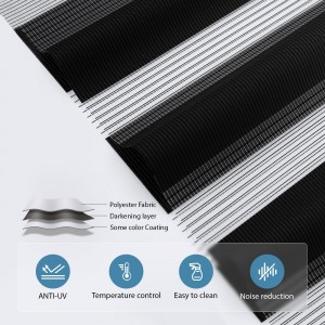High Quality Various Durable Stripe Double Sheer Light Filtering Roller Shades With Good Flatness Zebra Blinds Fabric