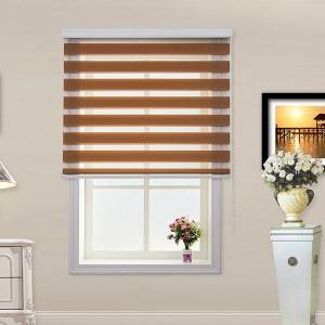 Customized Fashionable Roller Blinds Zebra Fabric 100% Polyester