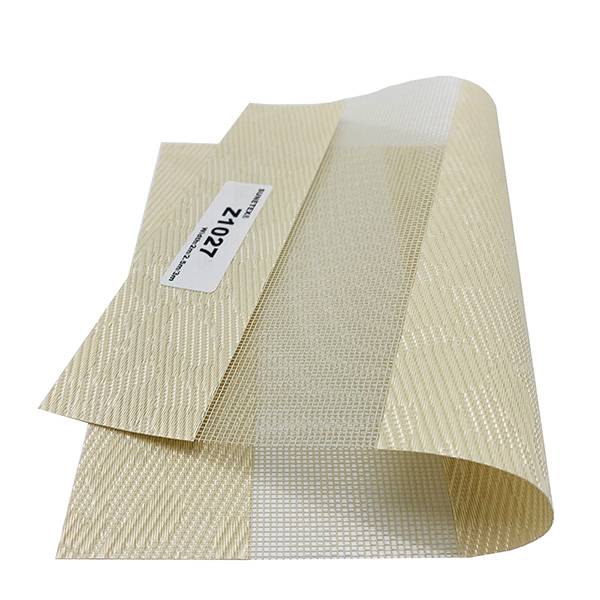 factory customized Waterproof Fiberglass Sunscreen Fabric - Electric White Dual Layer Roller Fabric Zebra Shade Blinds Shades – Groupeve