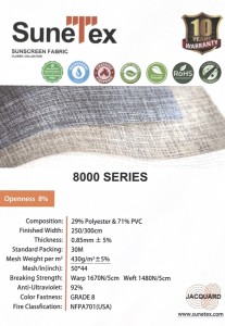China Manufacturer Polyester PVC Sunscreen Jacquard Horizontal Roller Blinds Curtain Fabric
